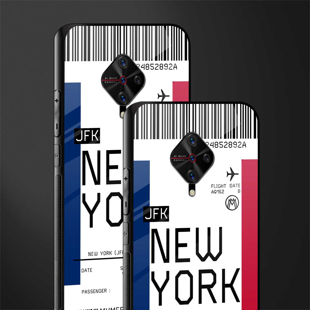 new york boarding pass glass case for vivo s1 pro image-2