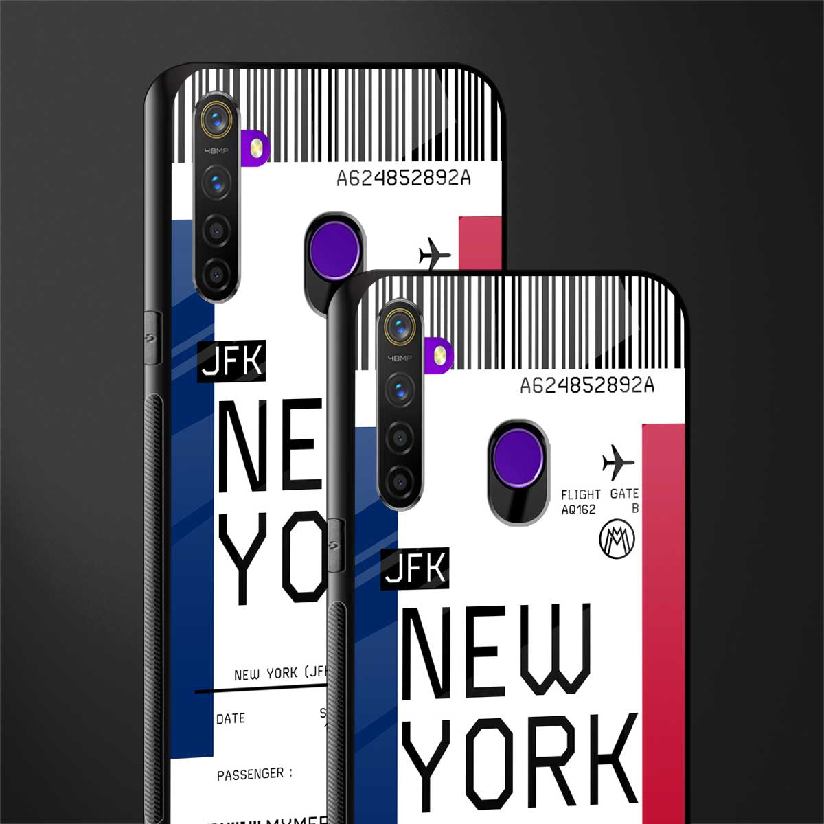 new york boarding pass glass case for realme 5s image-2