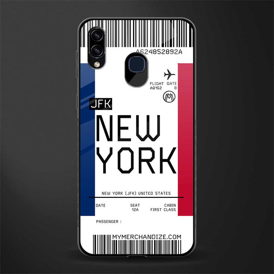 new york boarding pass glass case for samsung galaxy a30 image