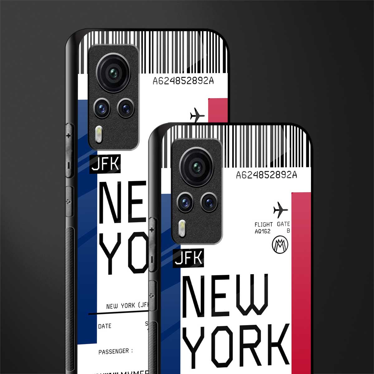 new york boarding pass glass case for vivo x60 pro image-2