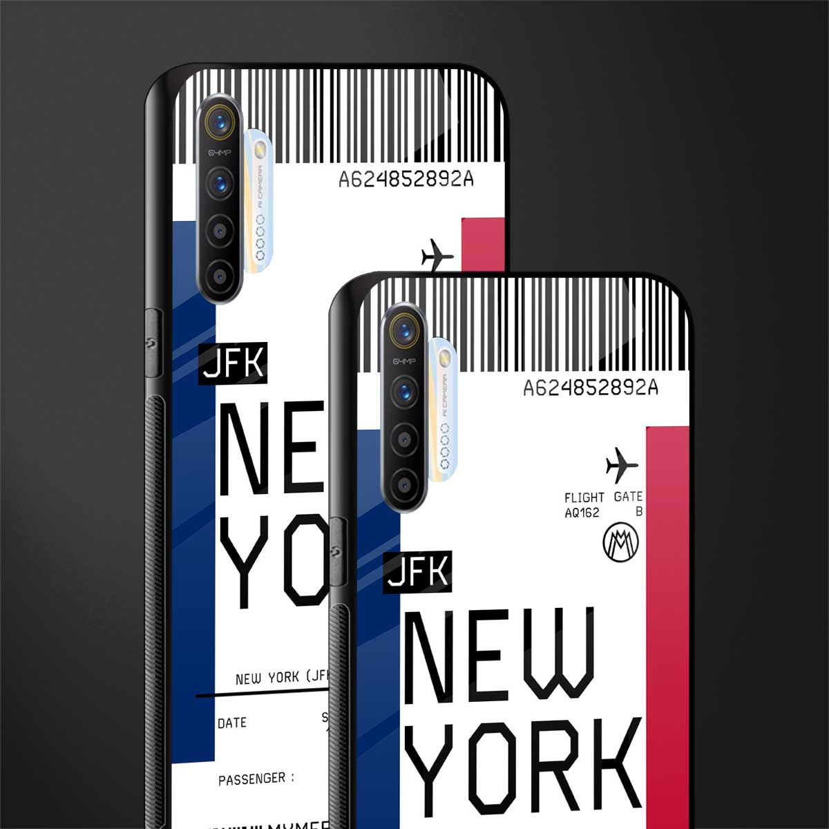 new york boarding pass glass case for realme x2 image-2