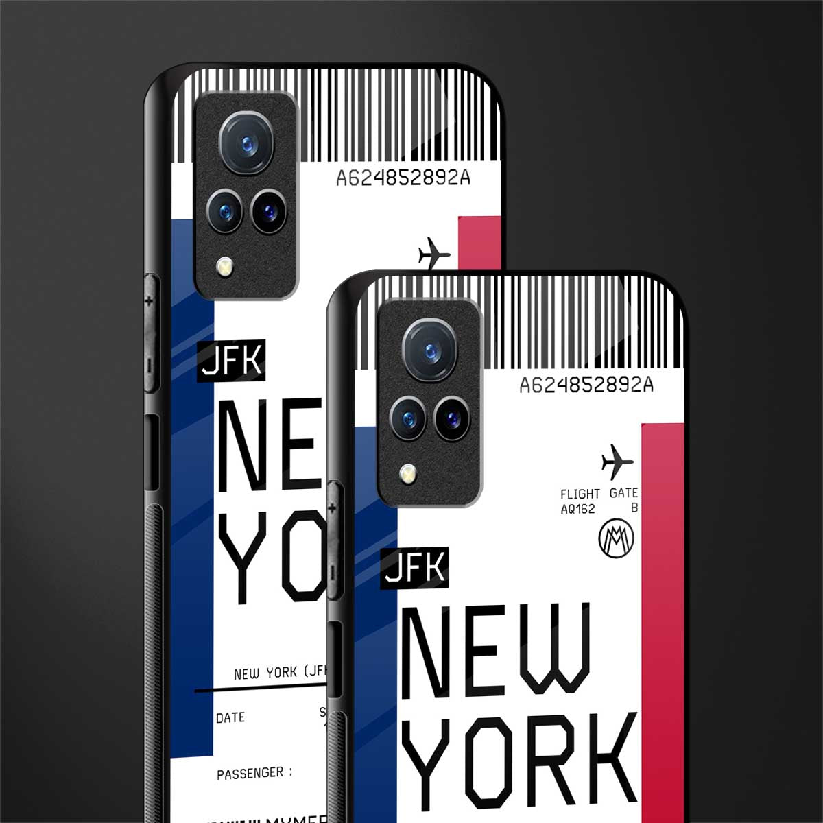 new york boarding pass glass case for vivo v21 5g image-2