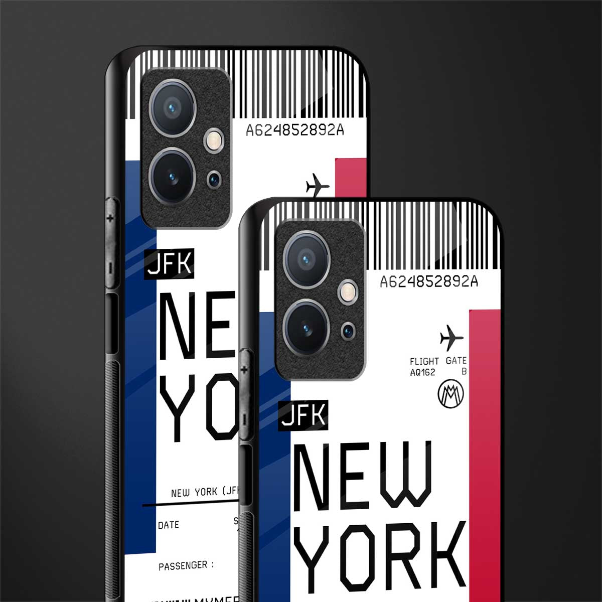 new york boarding pass glass case for vivo y75 5g image-2