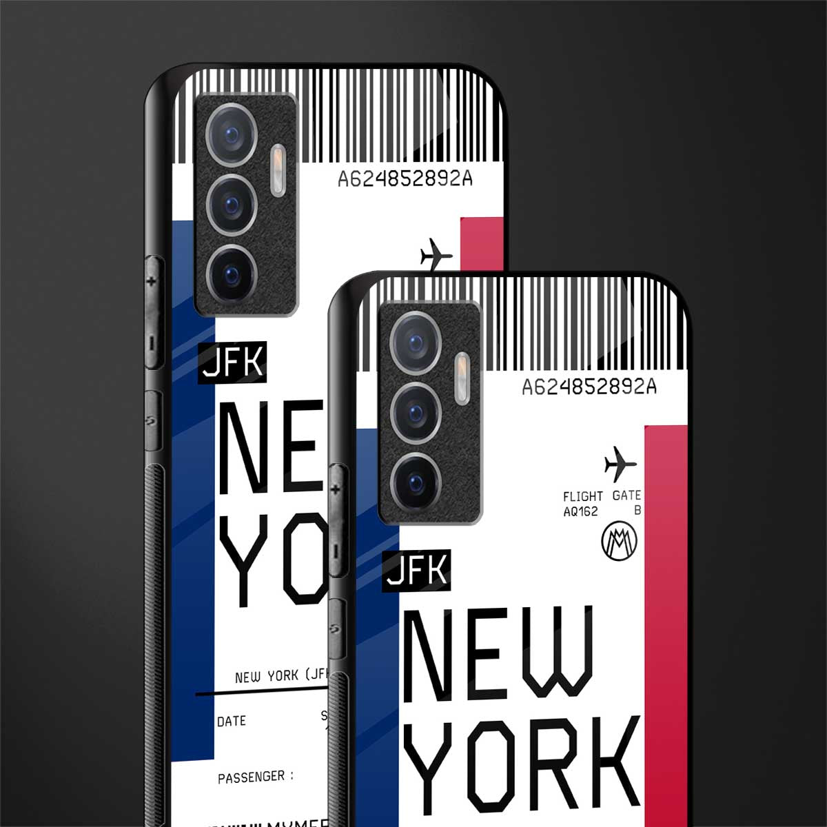 new york boarding pass glass case for vivo v23e image-2
