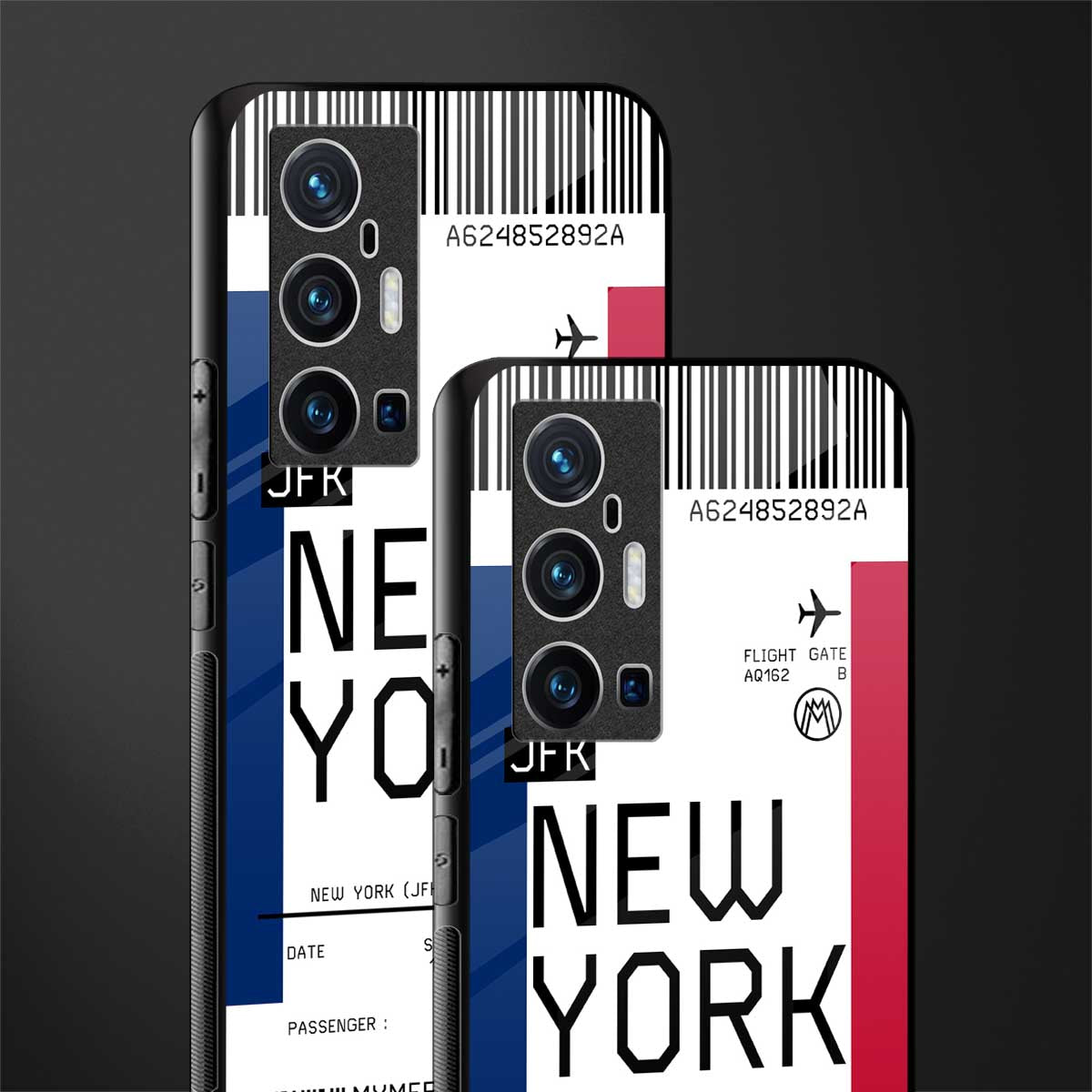 new york boarding pass glass case for vivo x70 pro plus image-2