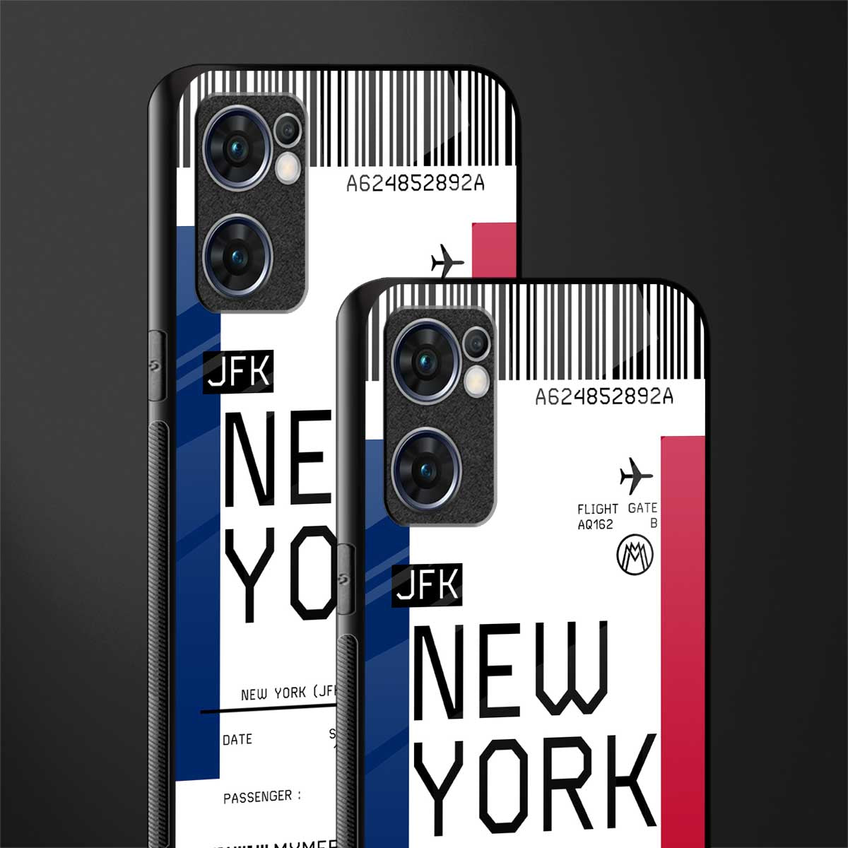 new york boarding pass glass case for oppo reno7 5g image-2