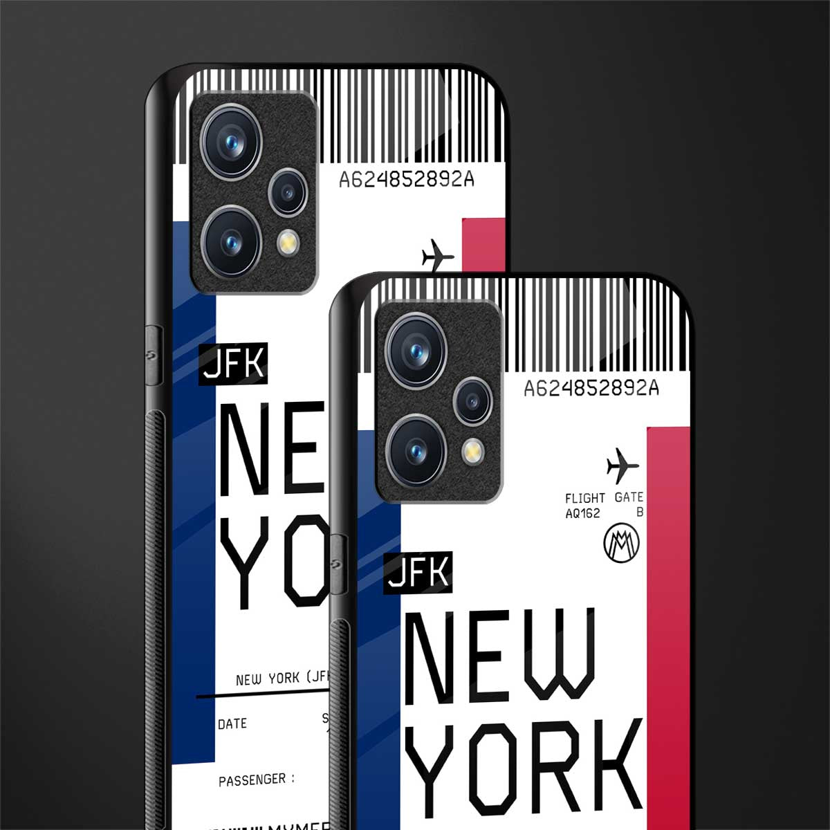 new york boarding pass glass case for realme 9 4g image-2