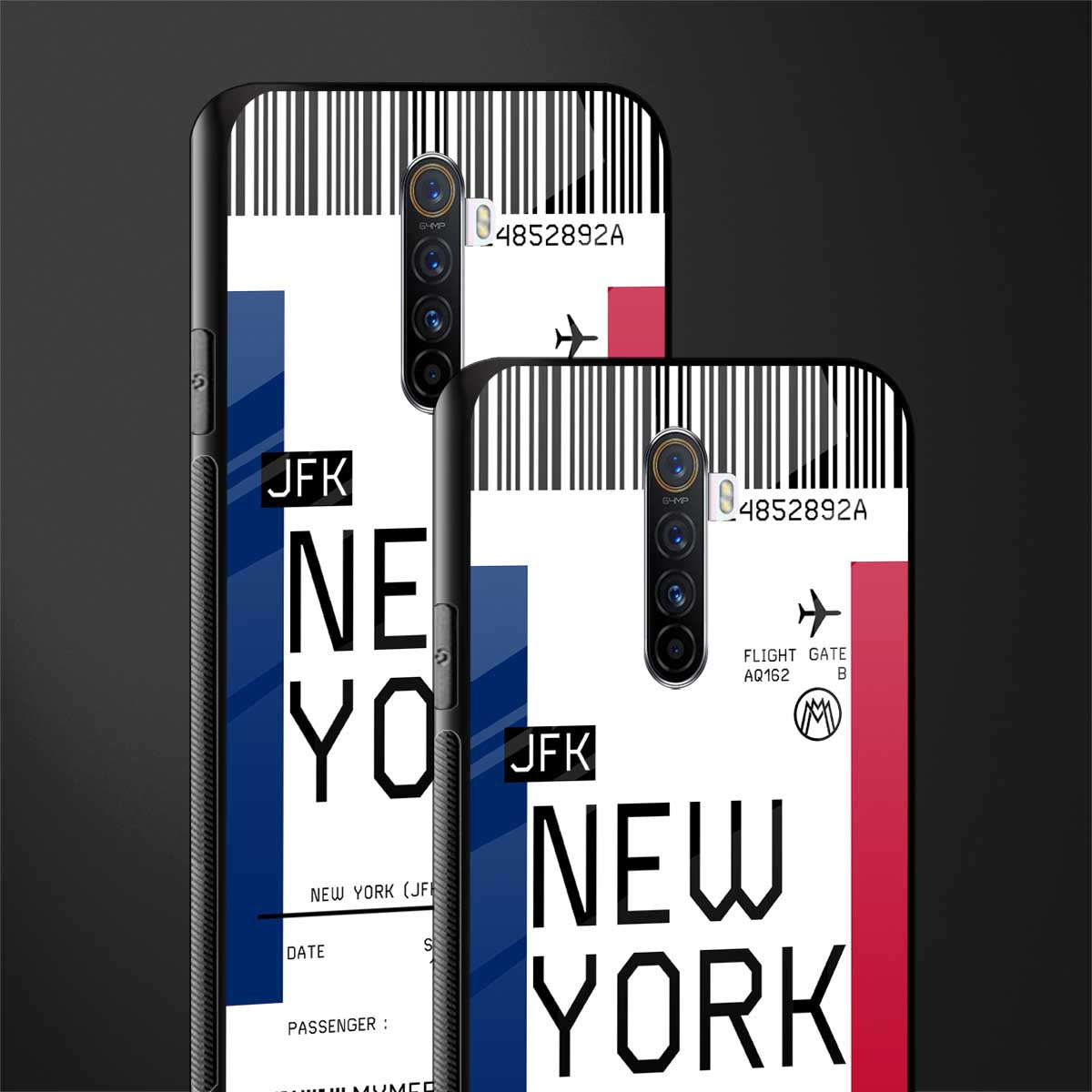 new york boarding pass glass case for realme x2 pro