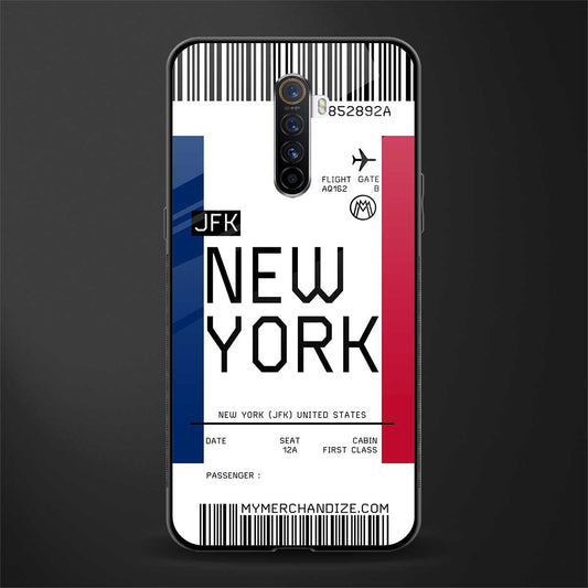 new york boarding pass glass case for realme x2 pro