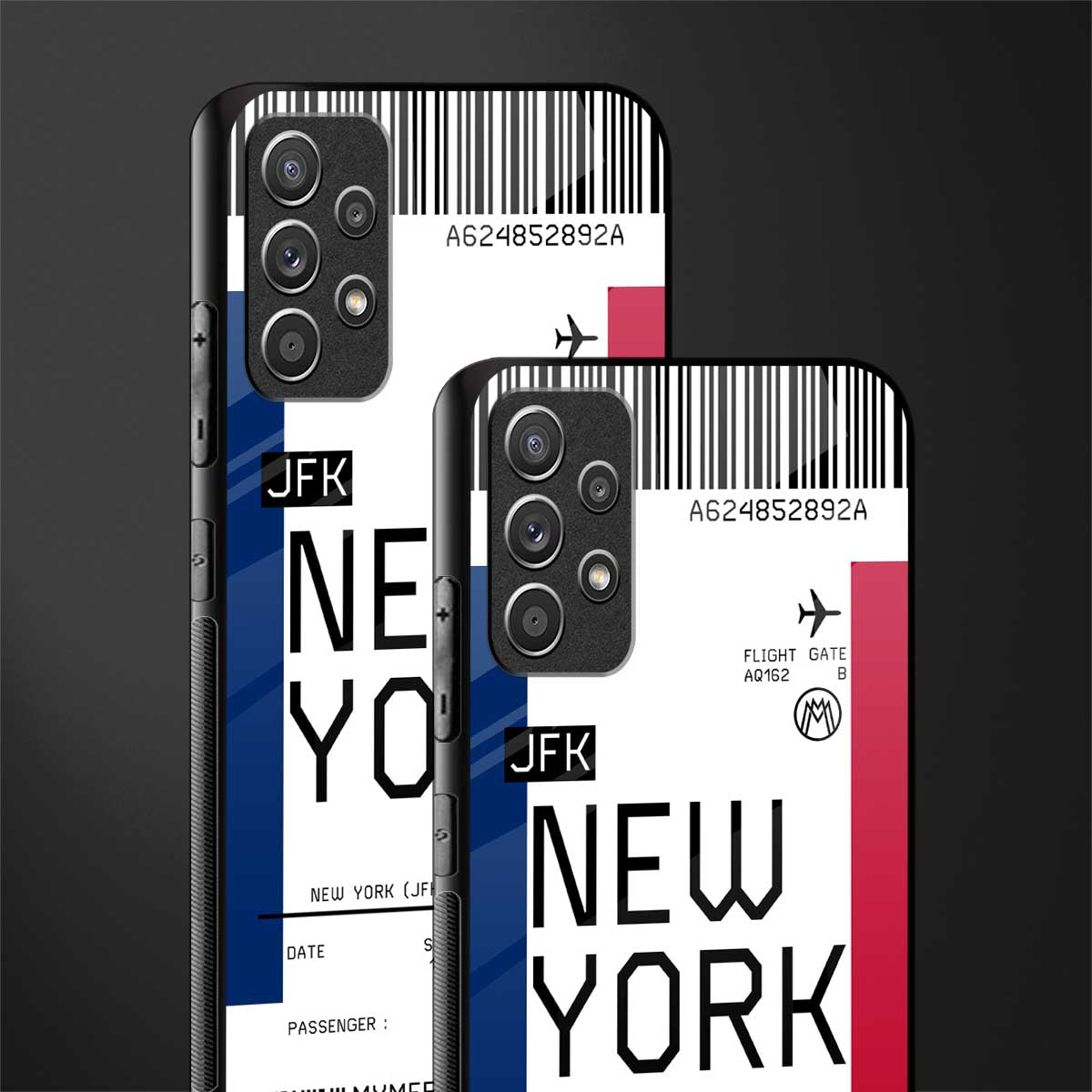 new york boarding pass glass case for samsung galaxy a72 image-2