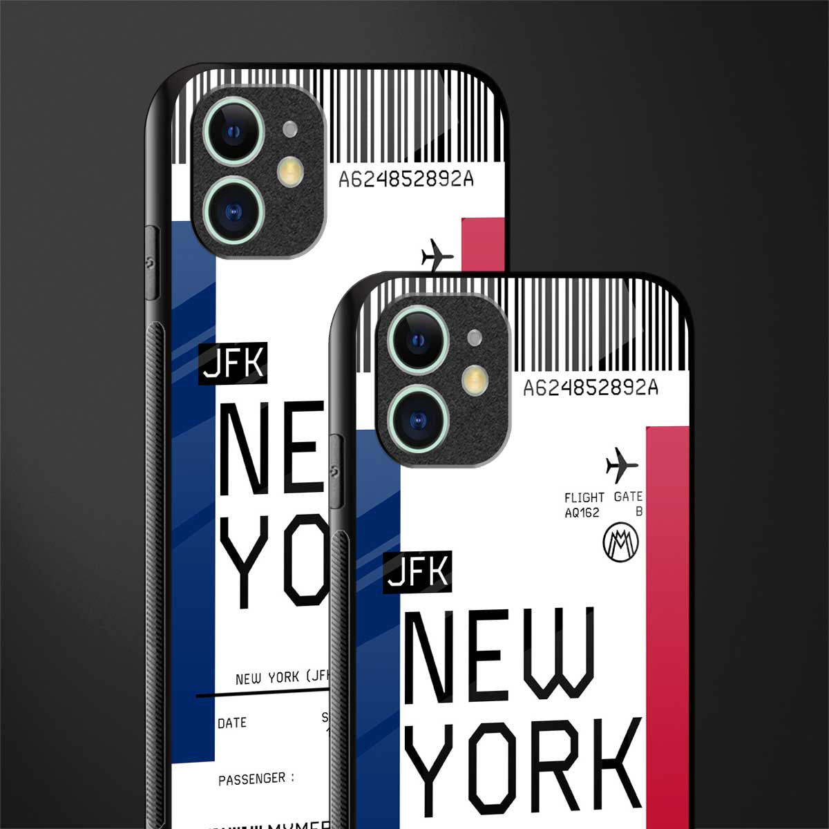 new york boarding pass glass case for iphone 11