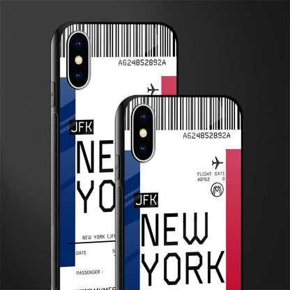 new york boarding pass glass case for iphone x