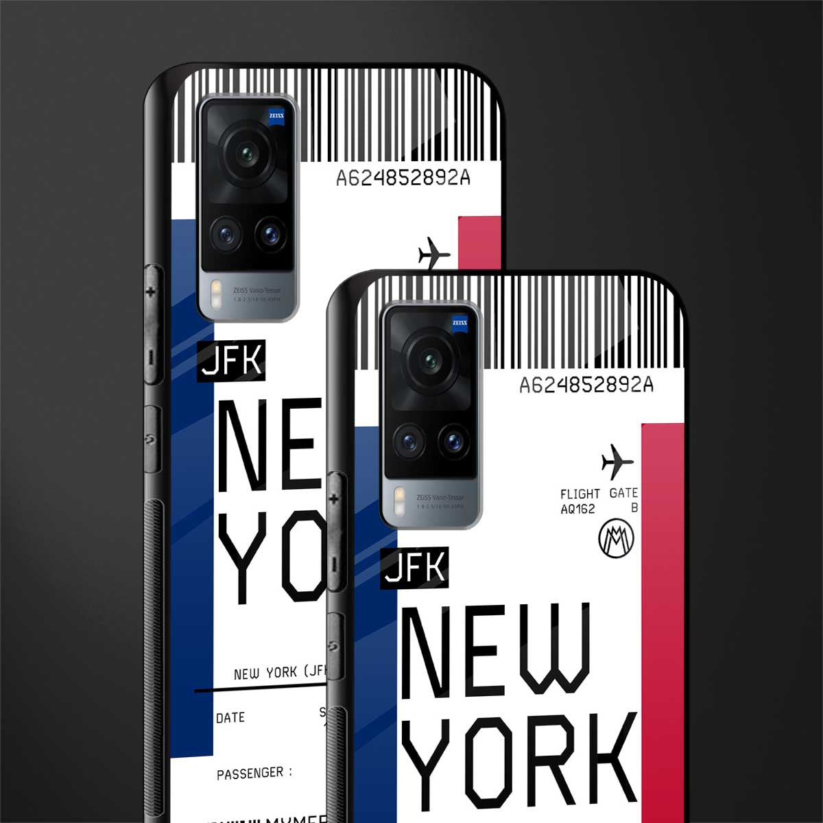 new york boarding pass glass case for vivo x60 image-2