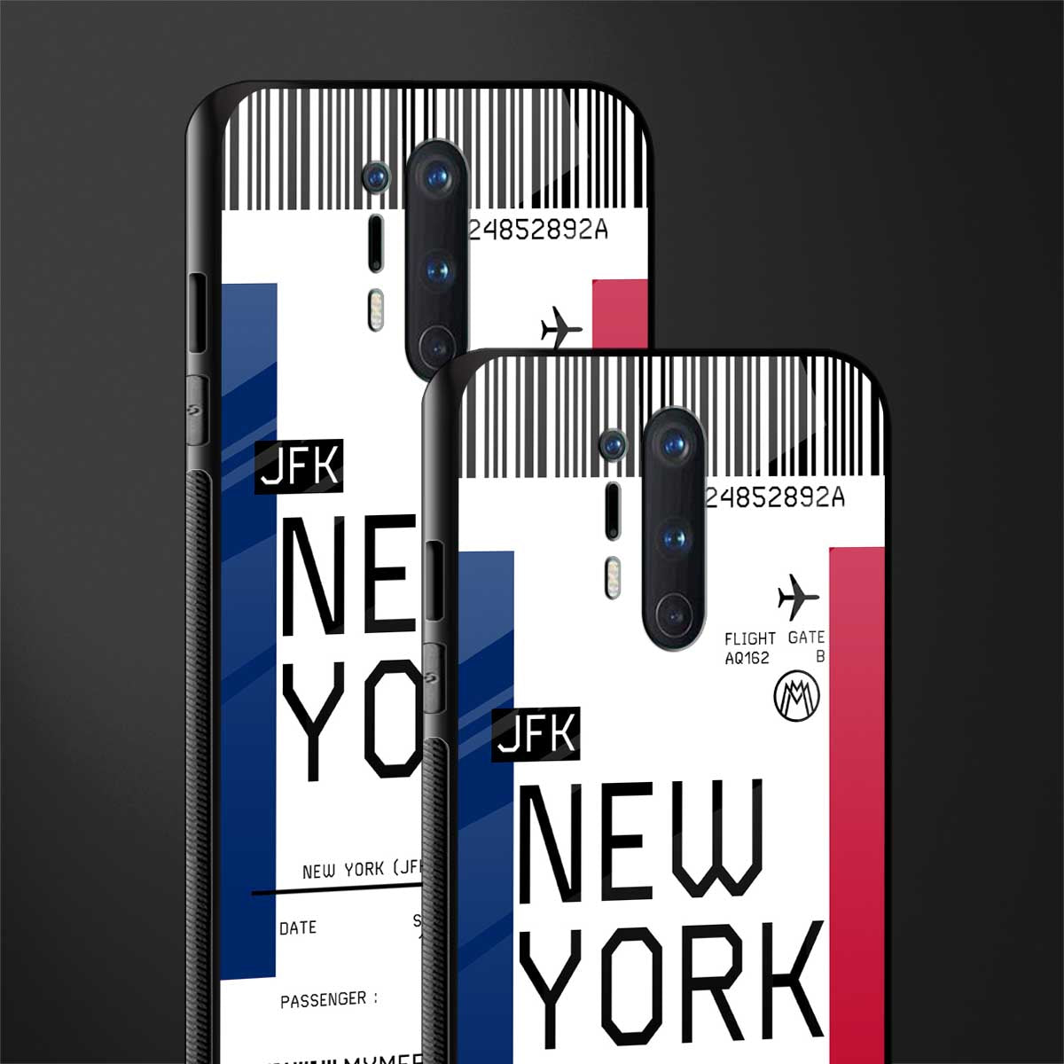 new york boarding pass glass case for oneplus 8 pro