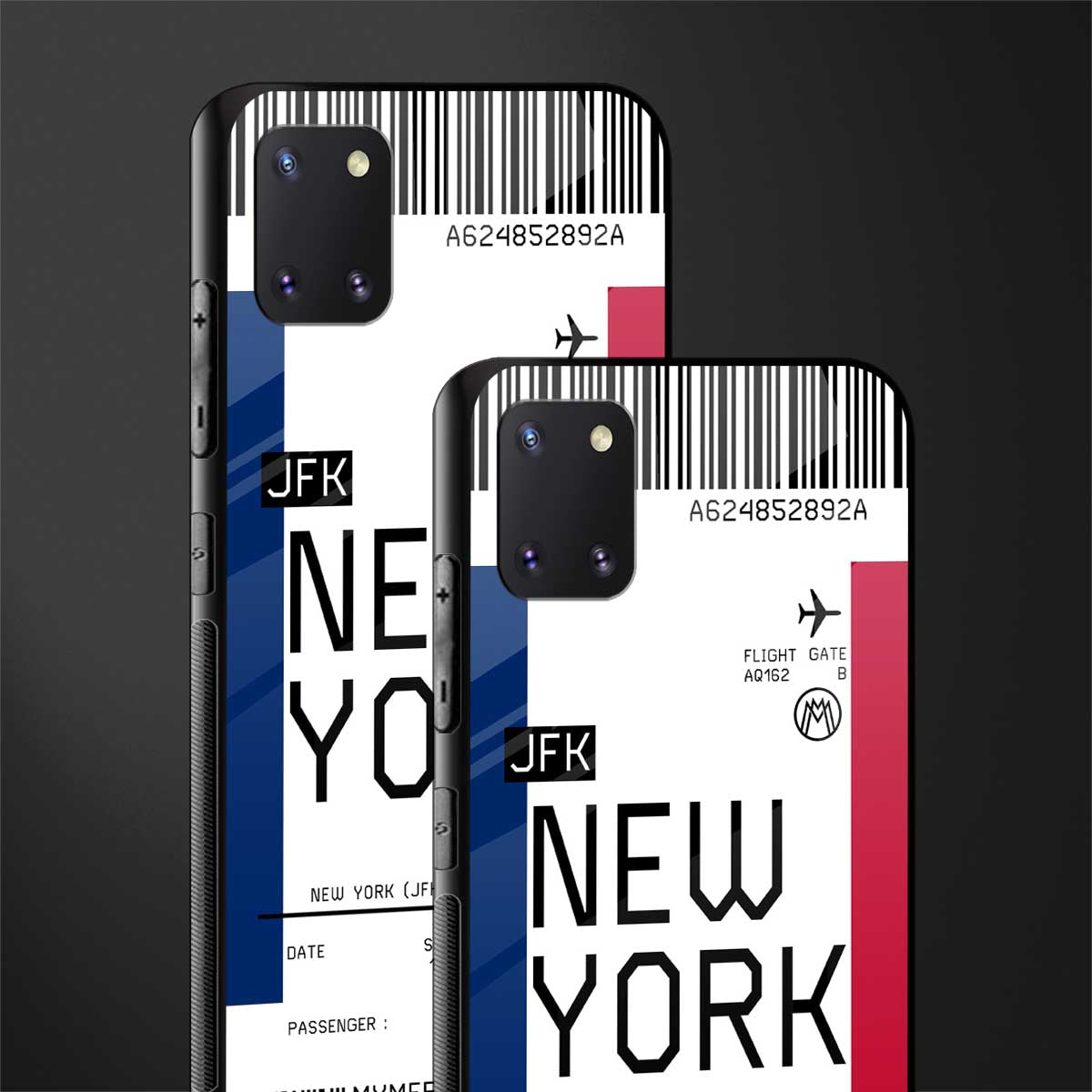 new york boarding pass glass case for samsung a81 image-2