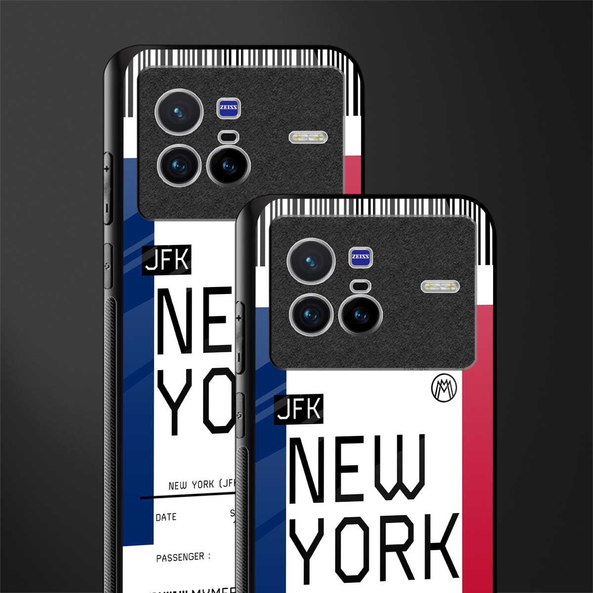 new york boarding pass glass case for vivo x80 image-2