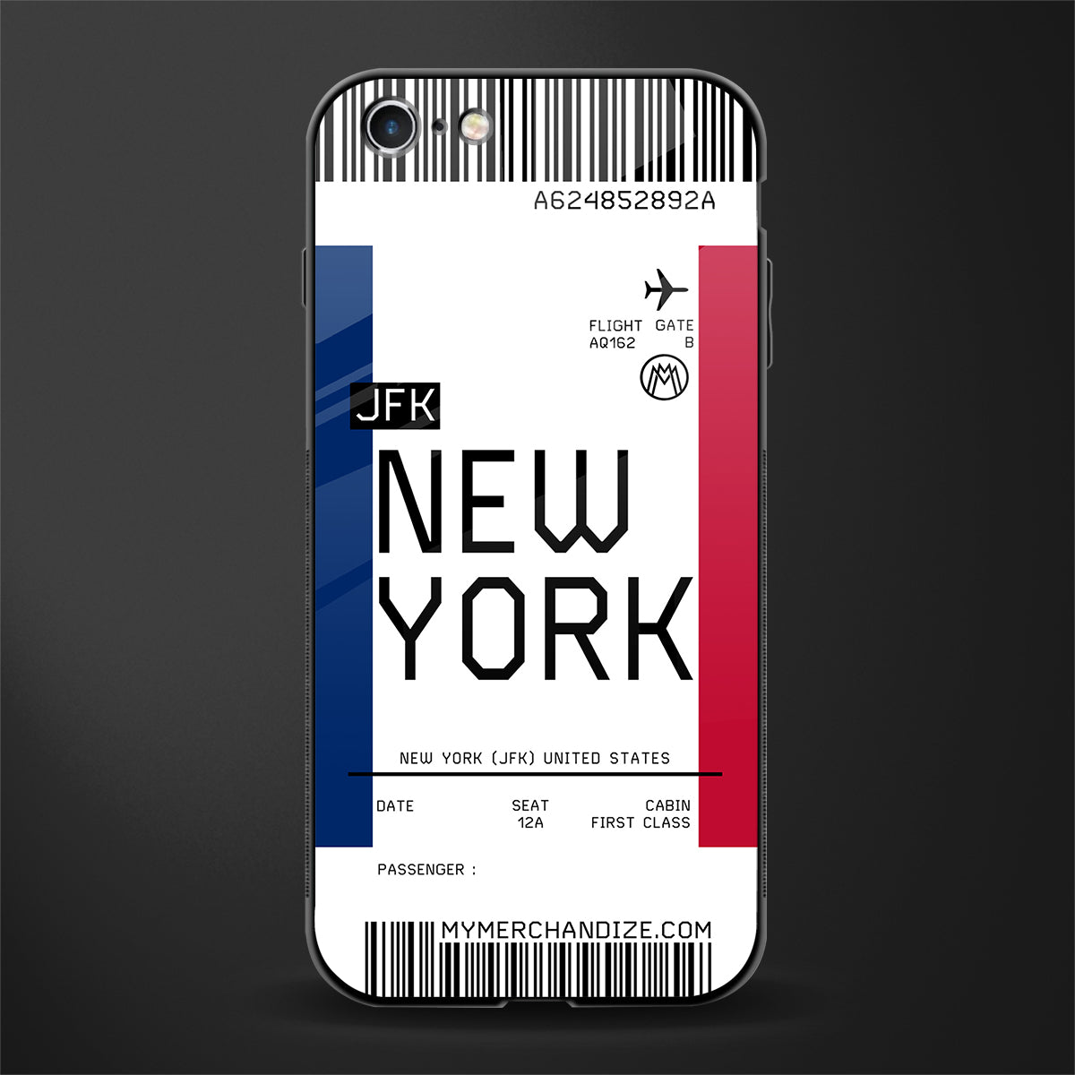 new york boarding pass glass case for iphone 6