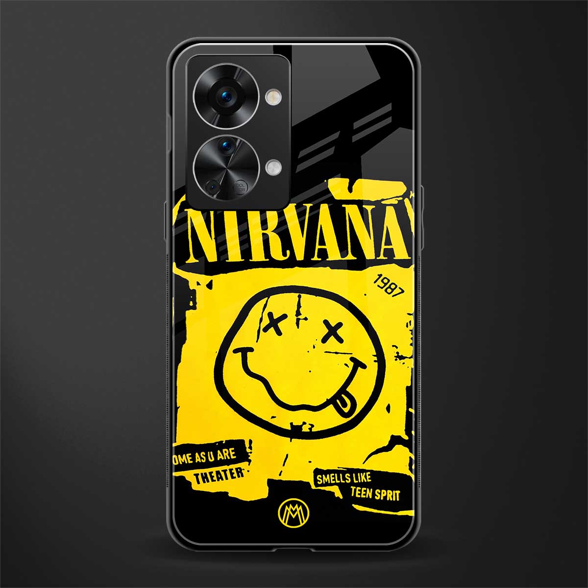 nirvana yellow glass case for phone case | glass case for oneplus nord 2t 5g