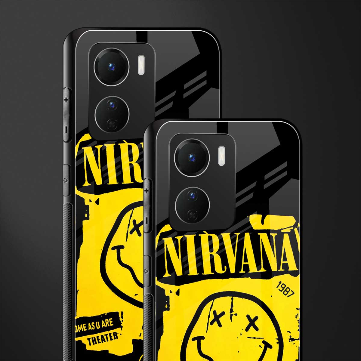 nirvana yellow back phone cover | glass case for vivo y16