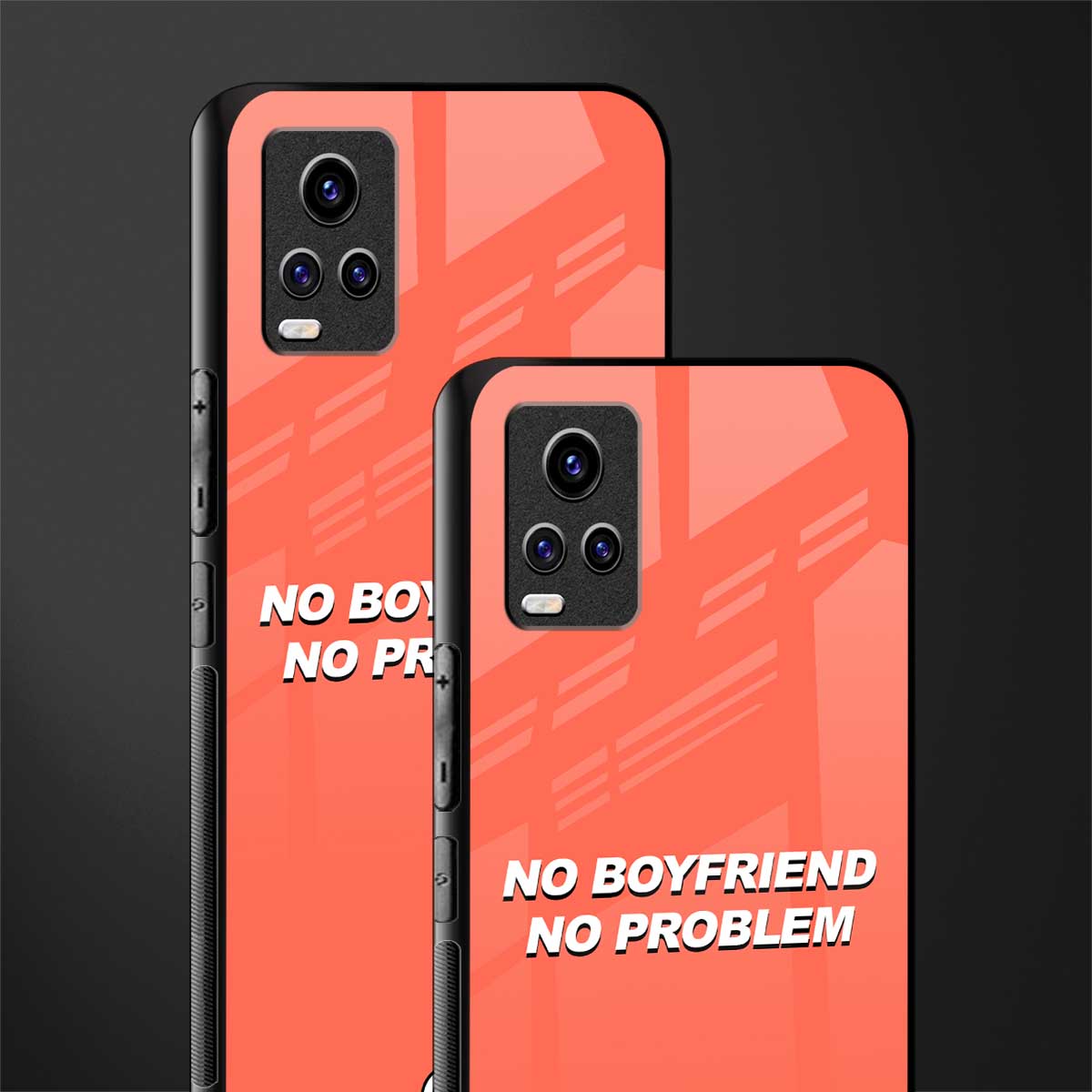 no boyfriend no problem back phone cover | glass case for vivo v21e 4g