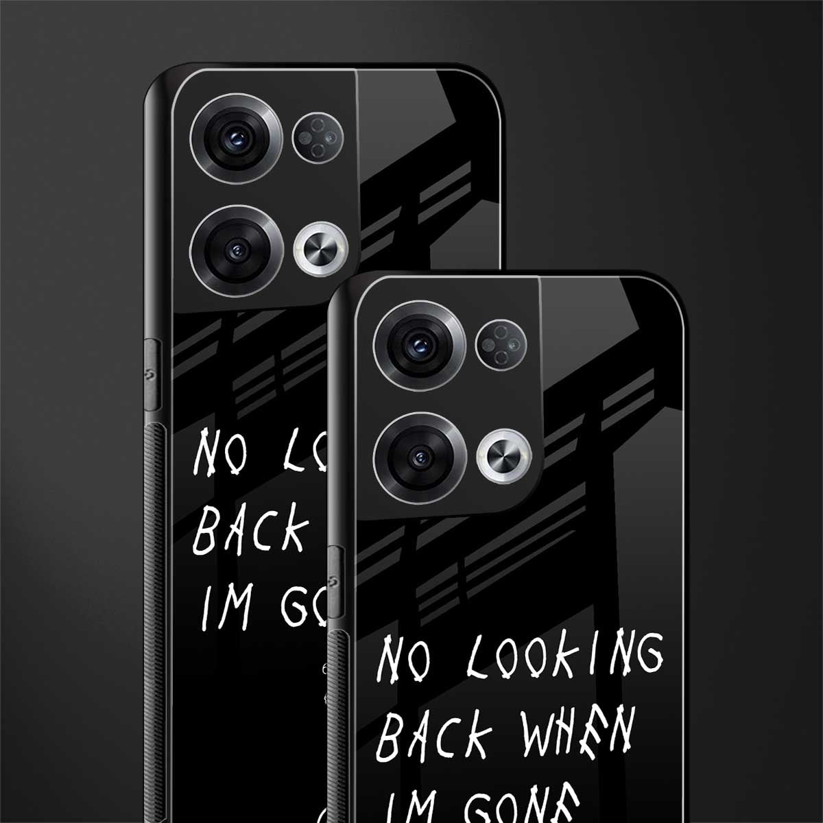 no looking back back phone cover | glass case for oppo reno 8