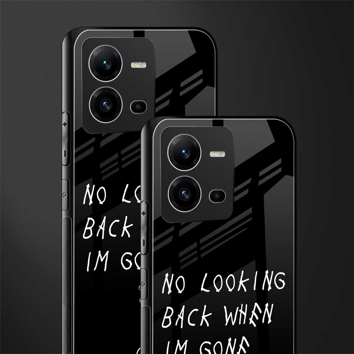 no looking back back phone cover | glass case for vivo v25-5g