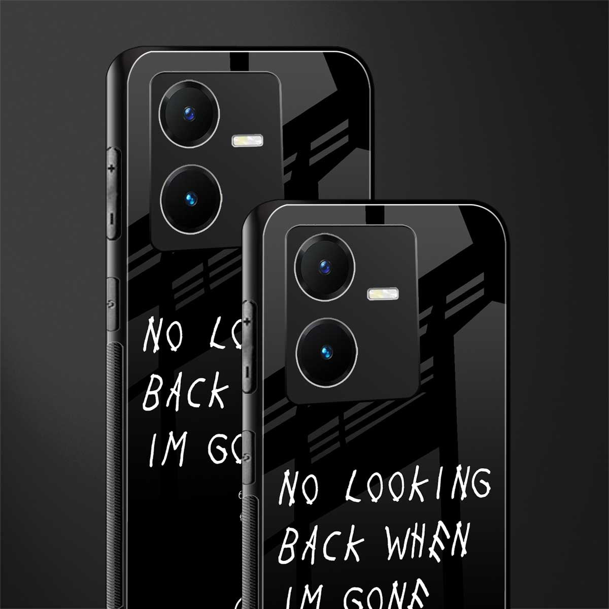 no looking back back phone cover | glass case for vivo y22
