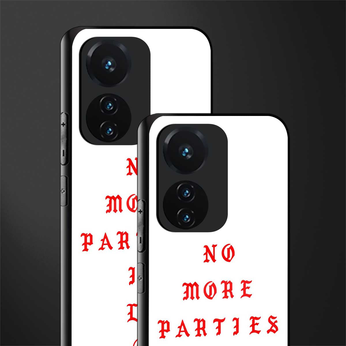 no more parties in la back phone cover | glass case for vivo t1 44w 4g