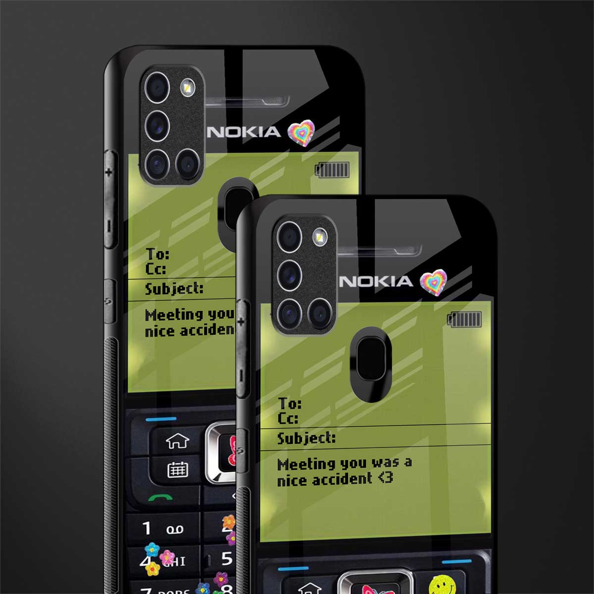 nokia vintage glass case for samsung galaxy a21s image-2