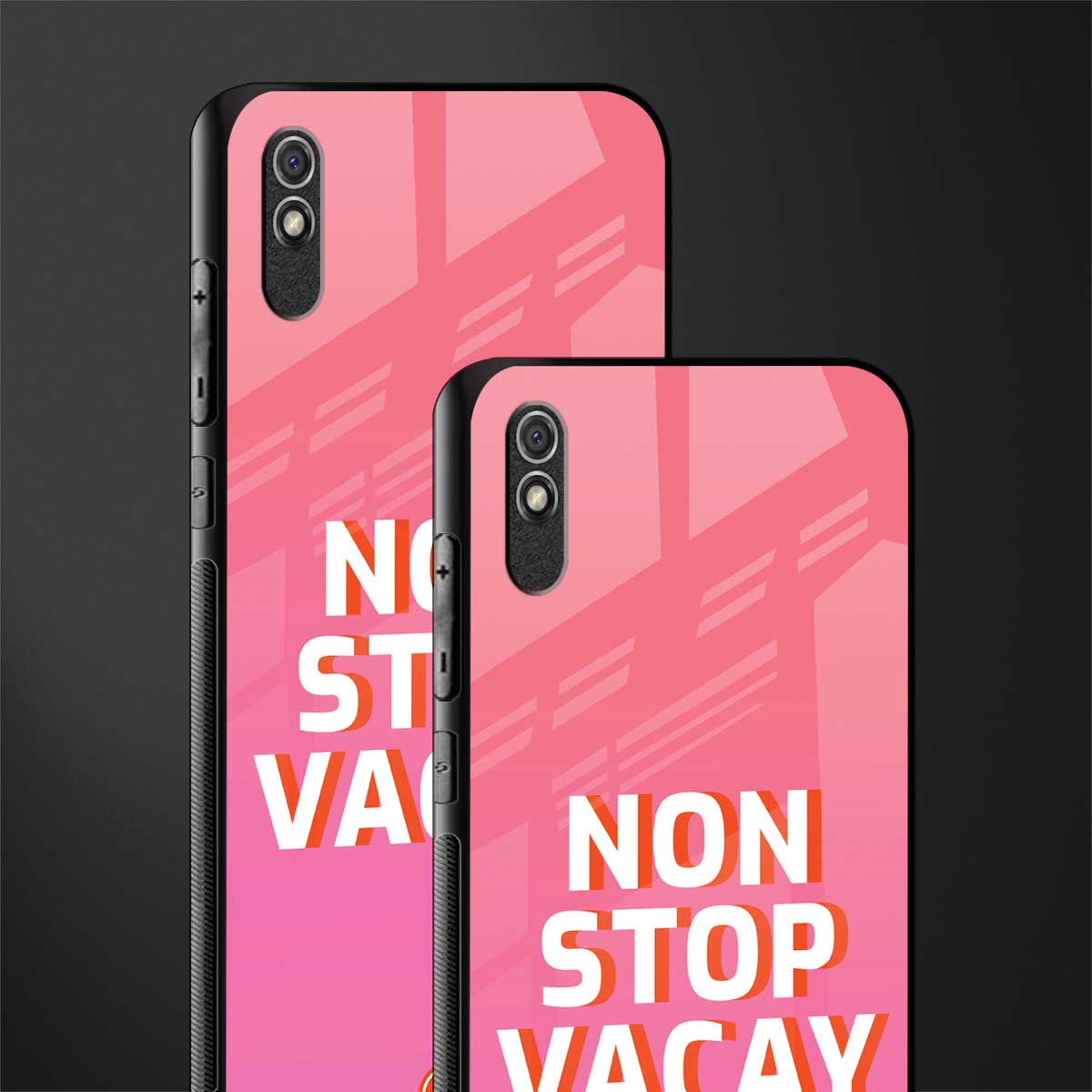 non stop vacay glass case for redmi 9a image-2