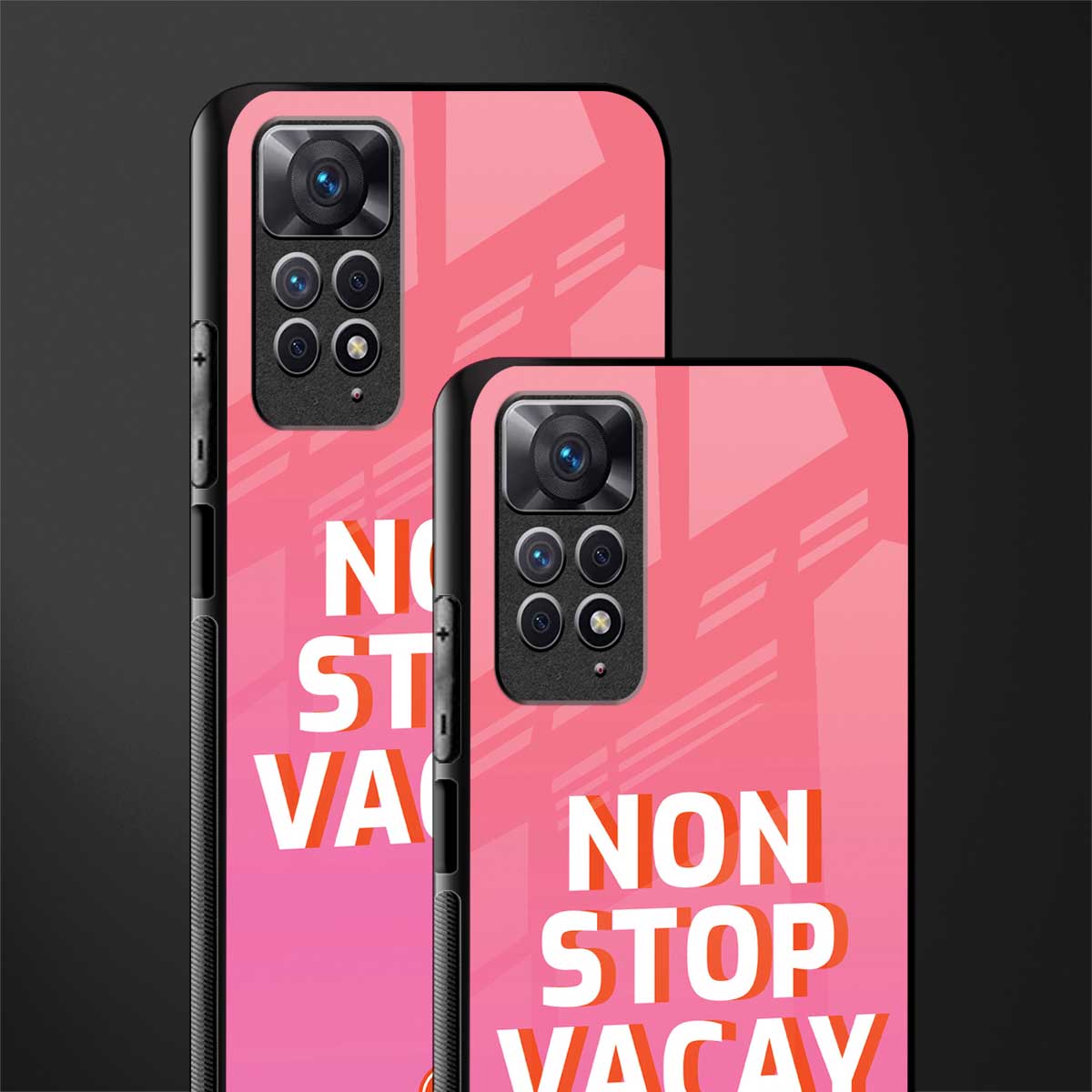 non stop vacay back phone cover | glass case for redmi note 11 pro plus 4g/5g