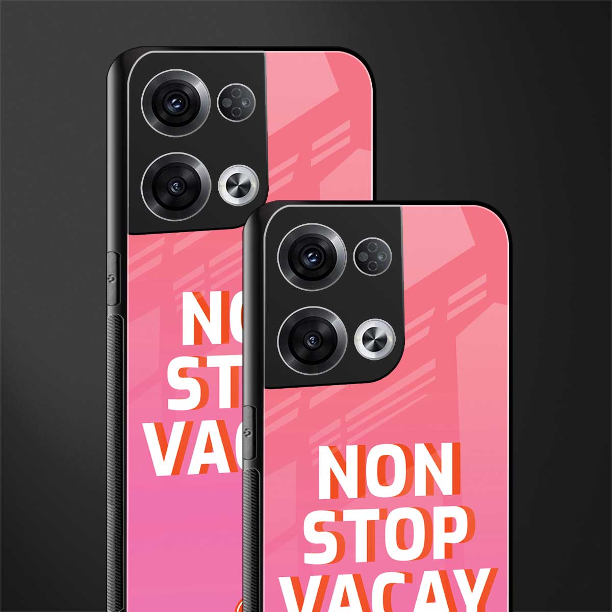 non stop vacay back phone cover | glass case for oppo reno 8 pro