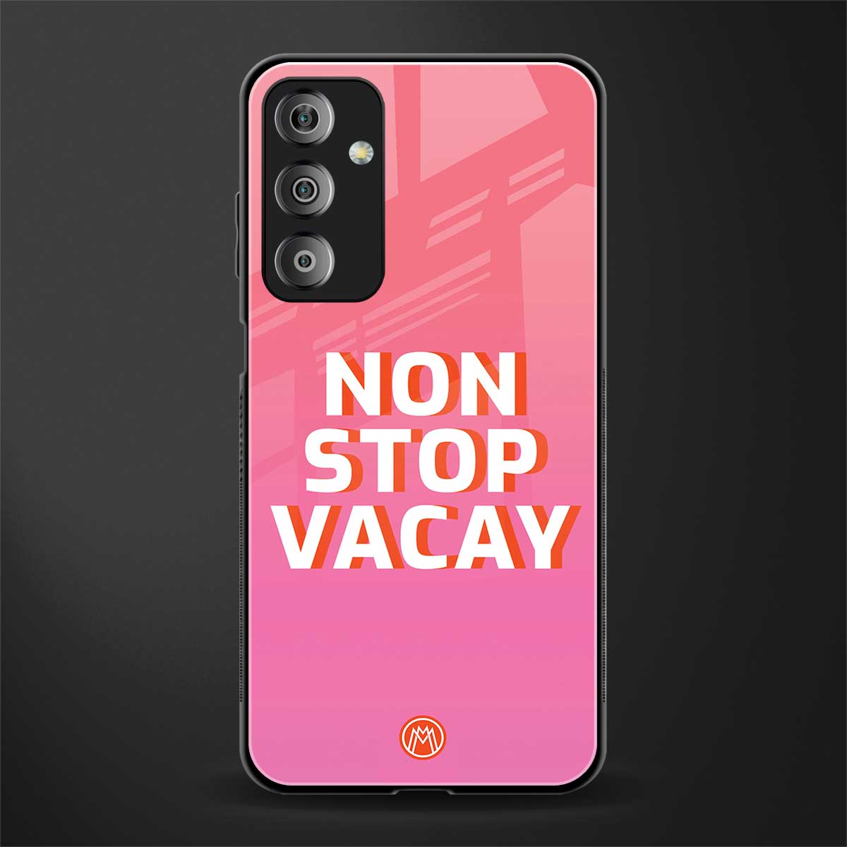 non stop vacay back phone cover | glass case for samsung galaxy f23 5g