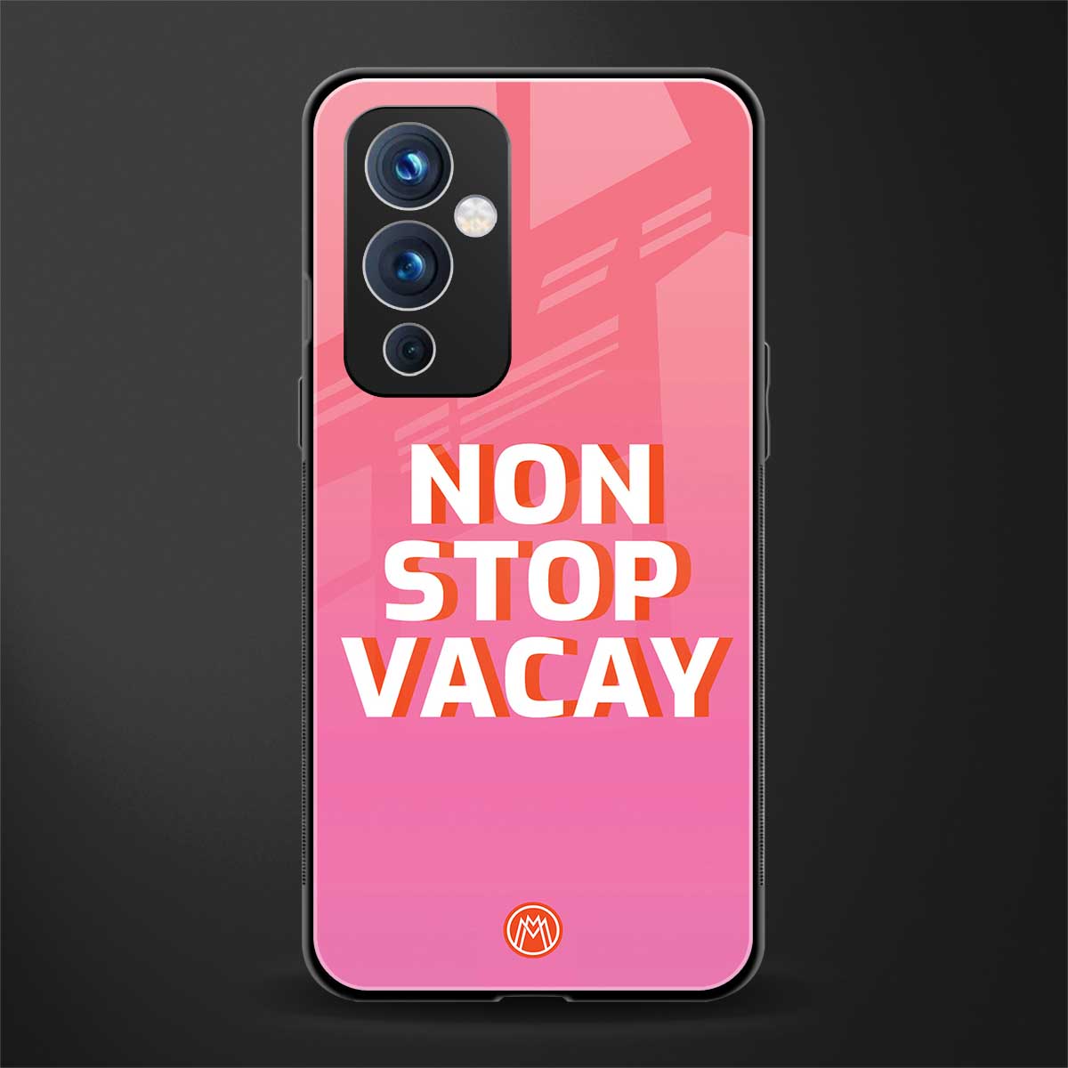 non stop vacay back phone cover | glass case for oneplus 9
