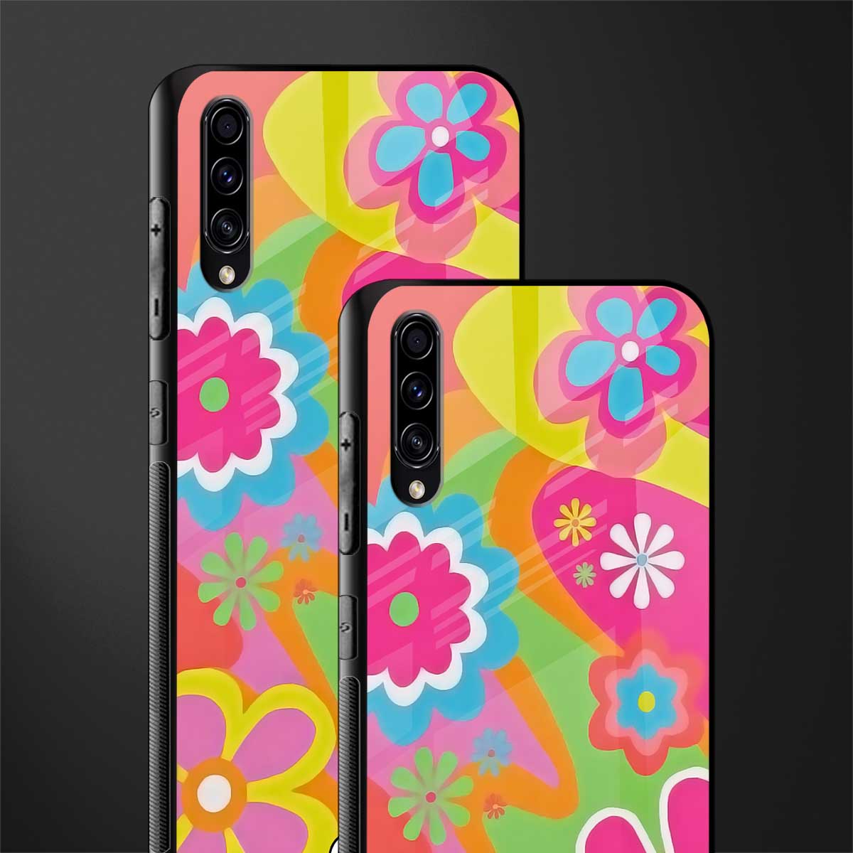 nostalgic wildflower y2k glass case for samsung galaxy a70 image-2