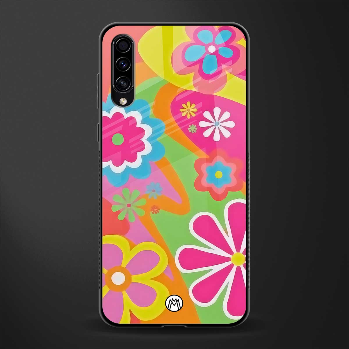 nostalgic wildflower y2k glass case for samsung galaxy a70 image