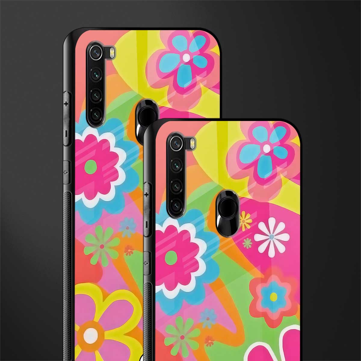 nostalgic wildflower y2k glass case for redmi note 8 image-2