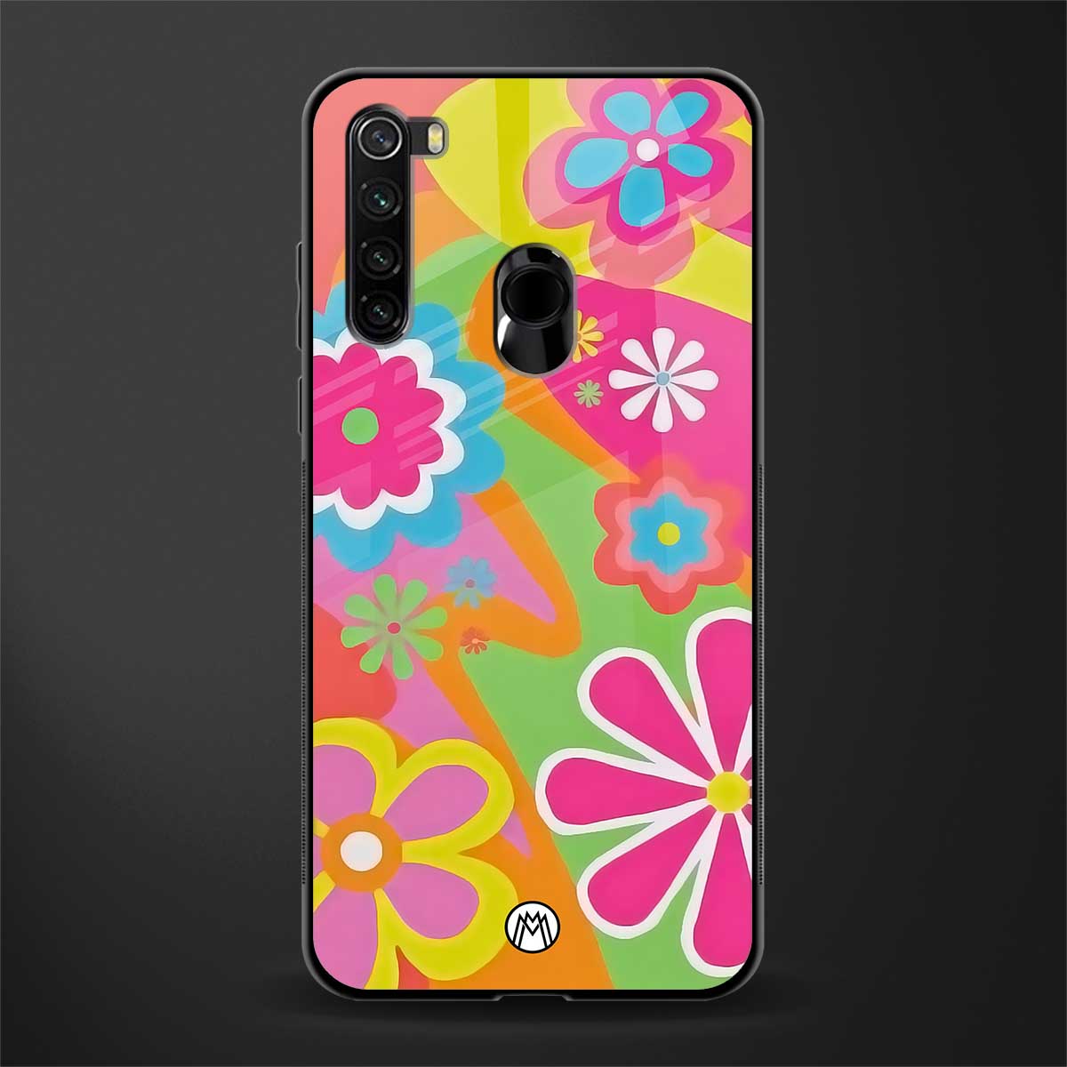 nostalgic wildflower y2k glass case for redmi note 8 image