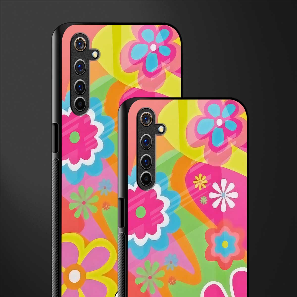 nostalgic wildflower y2k glass case for realme 6i image-2