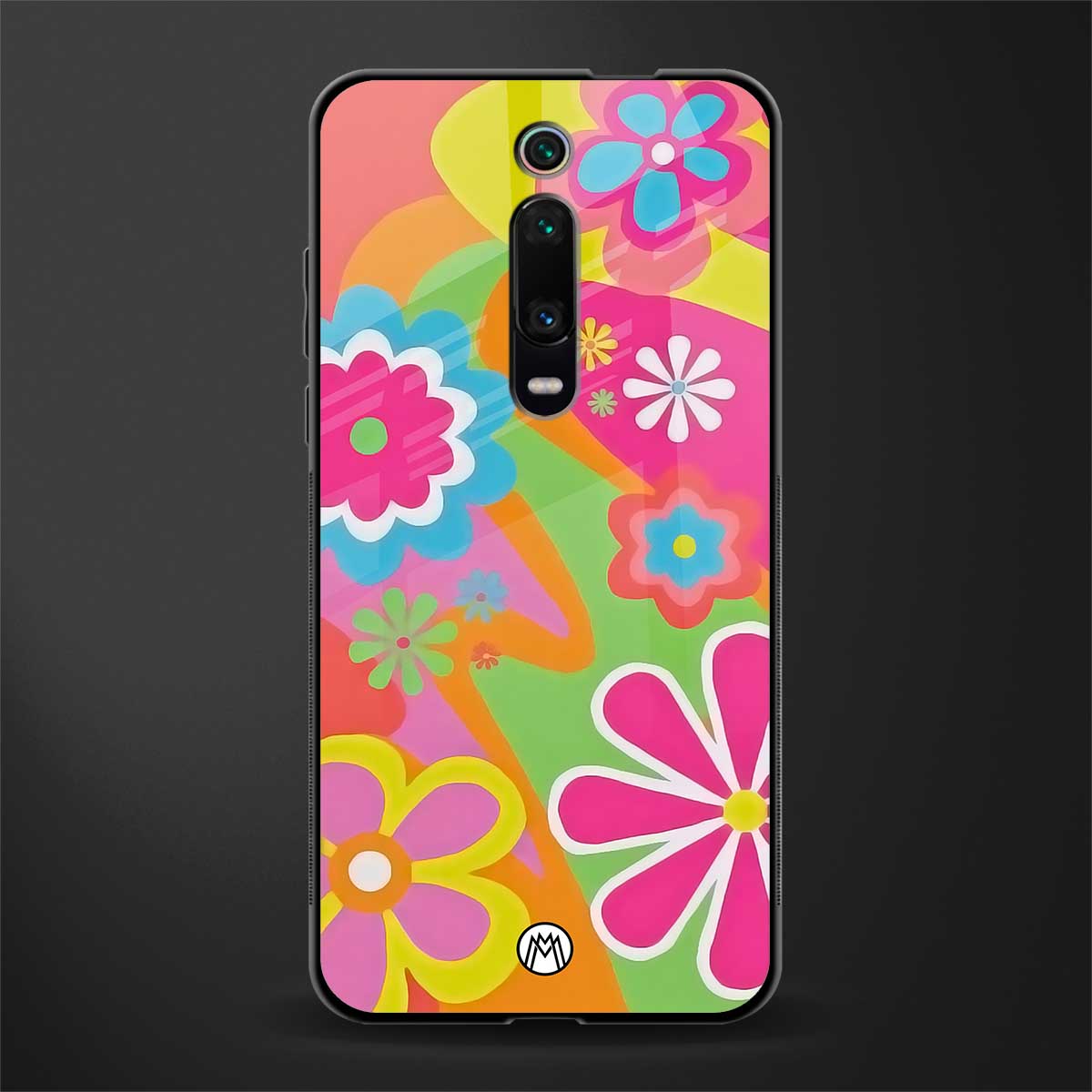 nostalgic wildflower y2k glass case for redmi k20 image