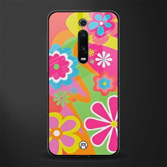 nostalgic wildflower y2k glass case for redmi k20 image