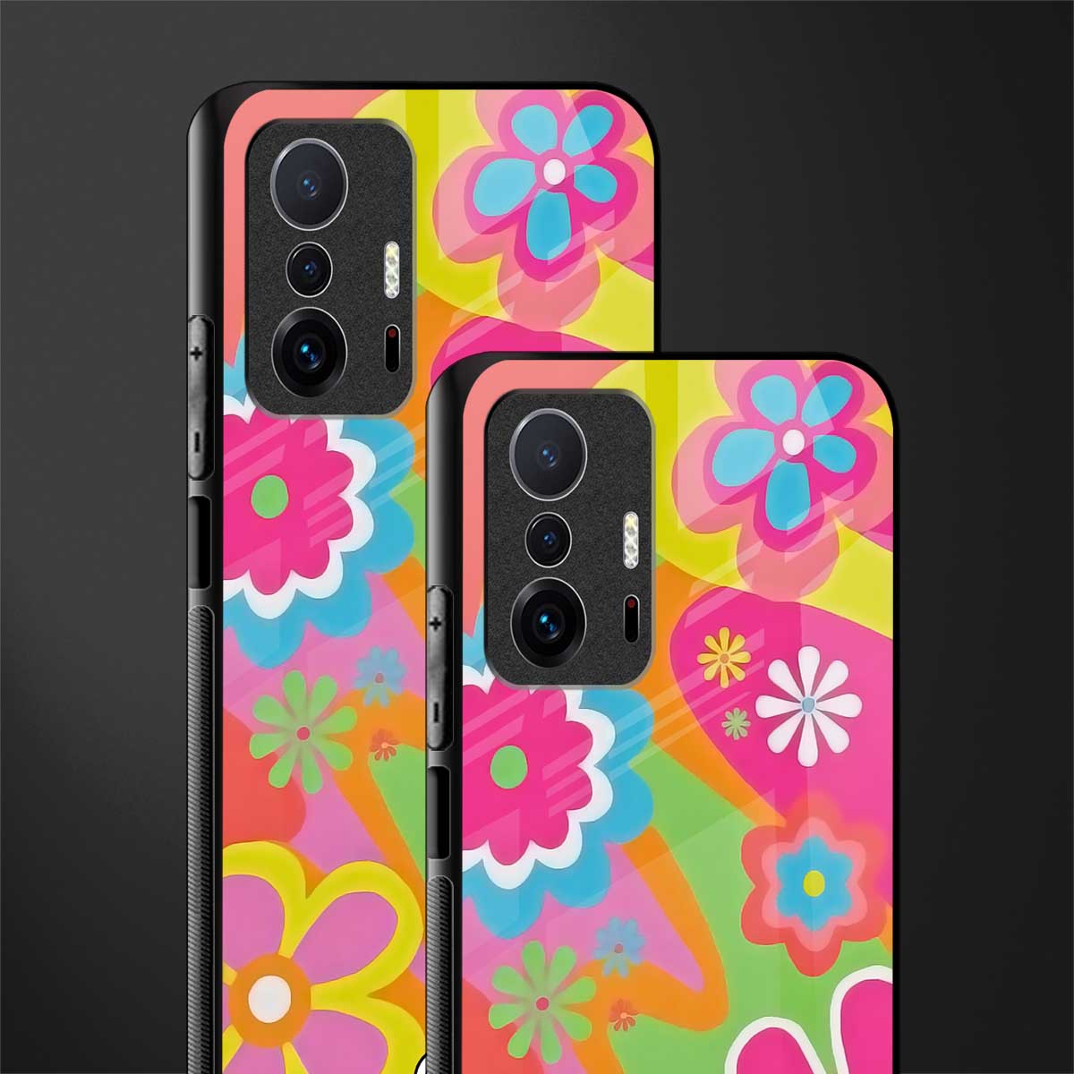 nostalgic wildflower y2k glass case for mi 11t pro 5g image-2