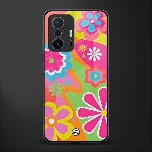 nostalgic wildflower y2k glass case for mi 11t pro 5g image