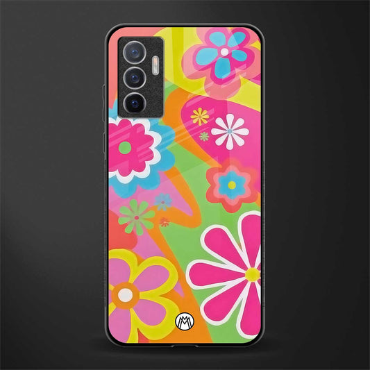 nostalgic wildflower y2k glass case for vivo v23e image