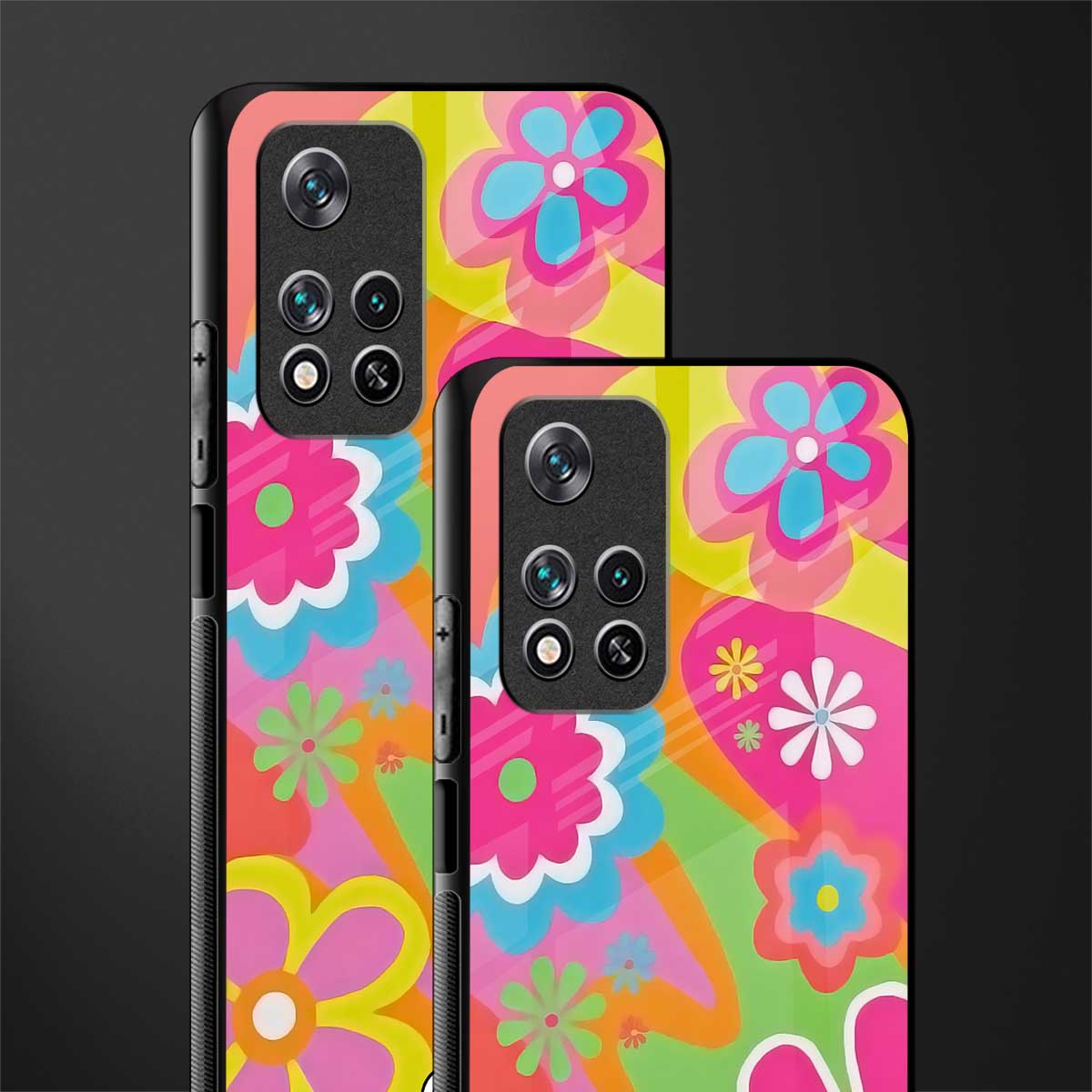 nostalgic wildflower y2k glass case for poco m4 pro 5g image-2