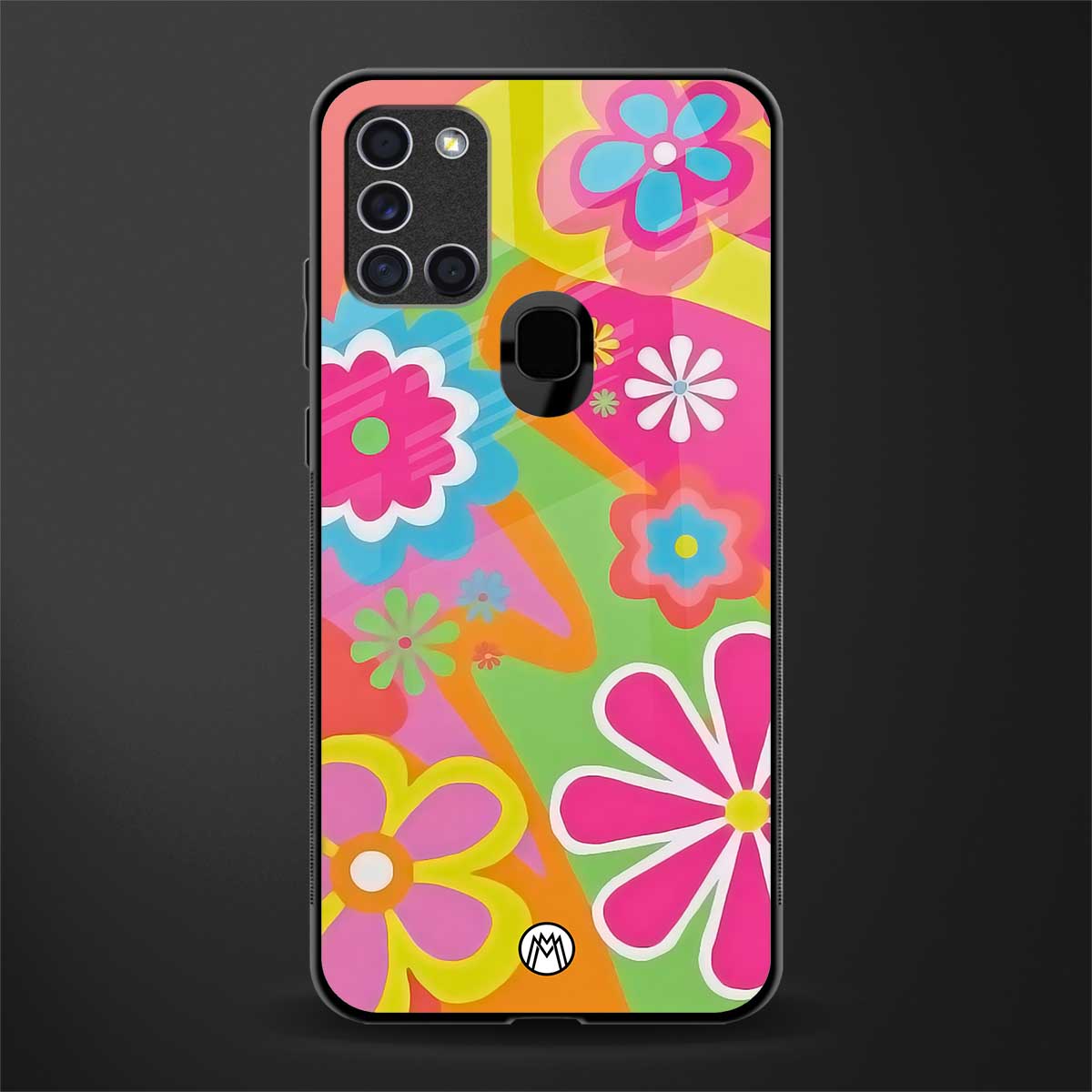 nostalgic wildflower y2k glass case for samsung galaxy a21s image