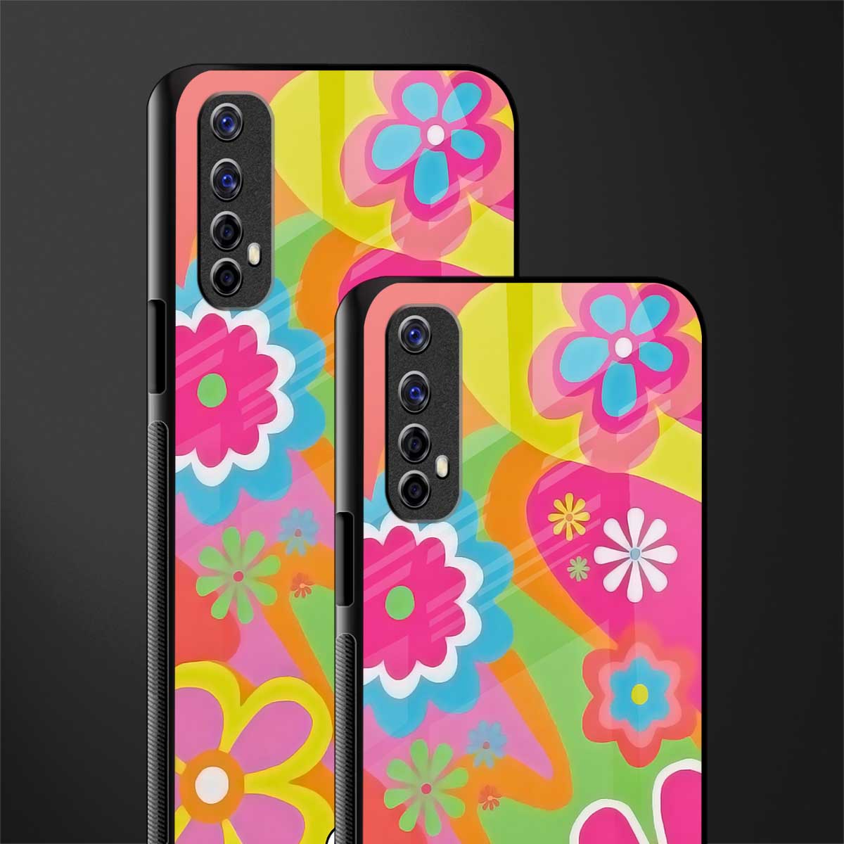 nostalgic wildflower y2k glass case for realme narzo 20 pro image-2