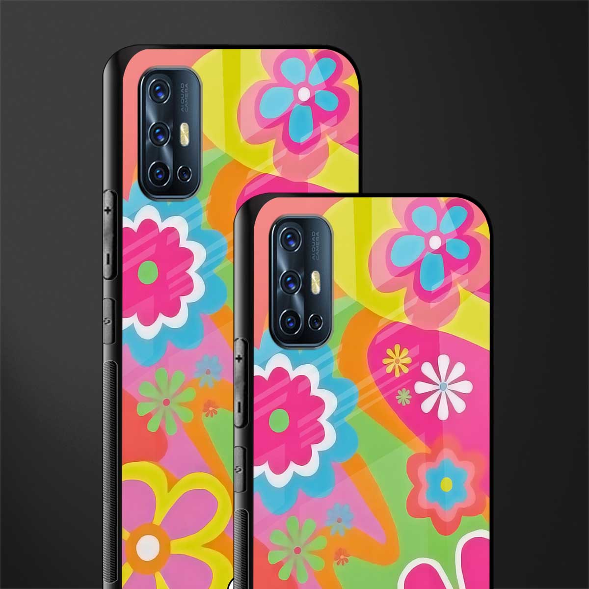 nostalgic wildflower y2k glass case for vivo v17 image-2