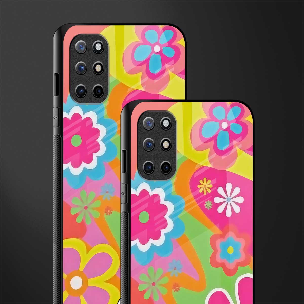 nostalgic wildflower y2k glass case for oneplus 8t image-2