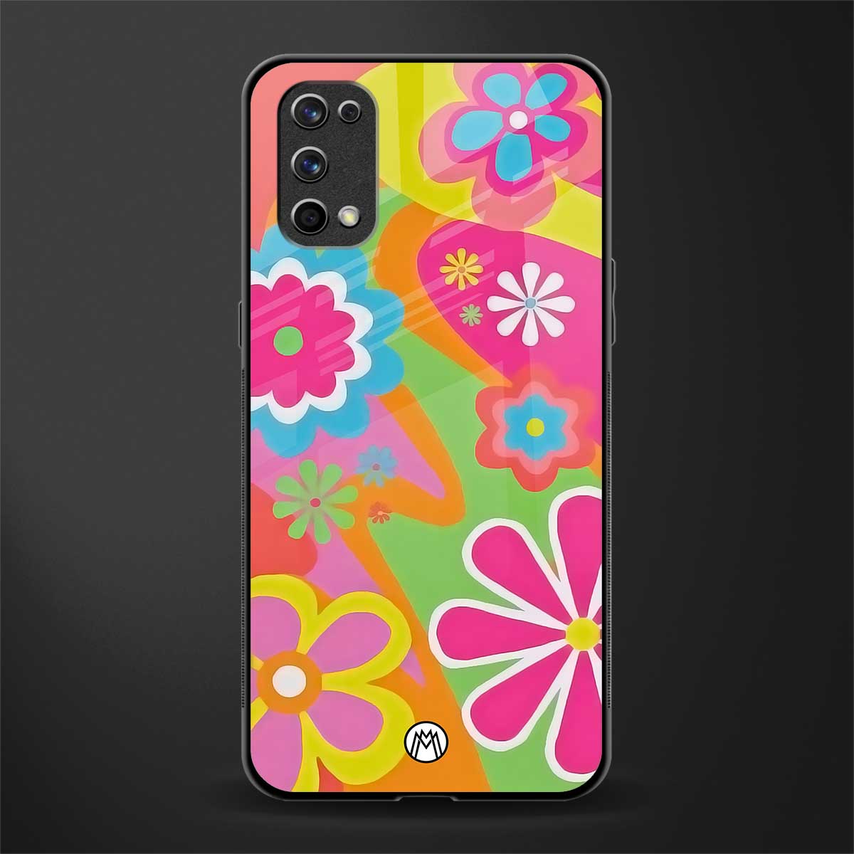 nostalgic wildflower y2k glass case for realme 7 pro image